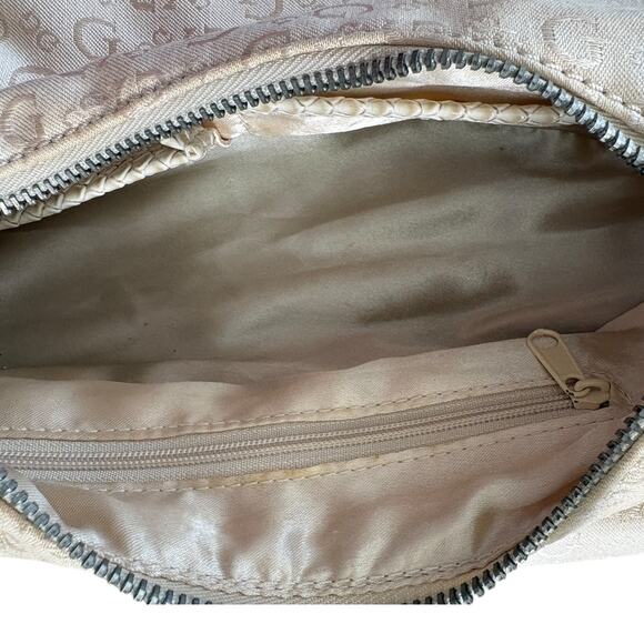 VTG Guess Y2K Cream Logo Faux Croc Patent Leather Shoulder Bag Studded EUC - Picture 7 of 13